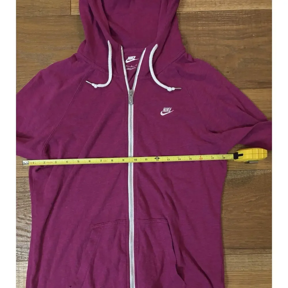 Nike Women's Full Zip Hoodie Magenta Pink Lightweight Sportswear Sz XL - Picture 3 of 6